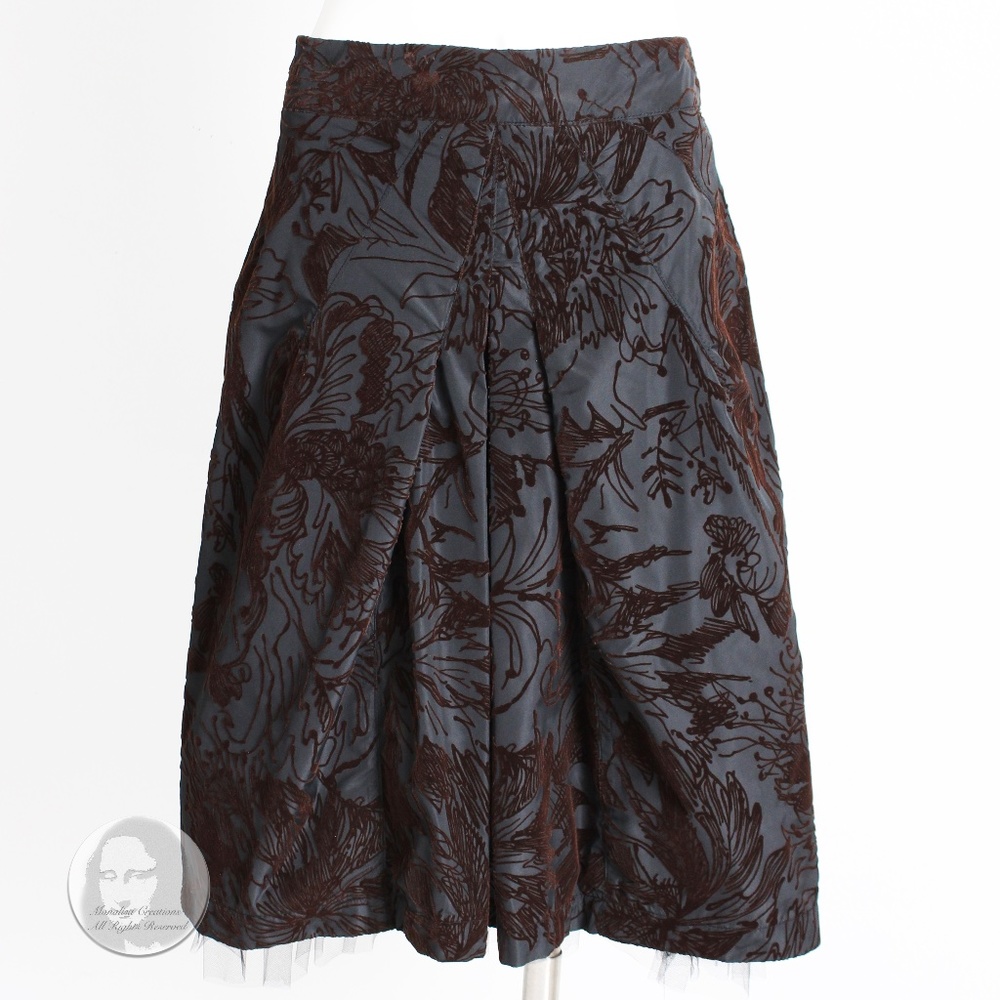 Pink Tartan Skirt Floral Velvet Burnout Flare Taffeta Tulle Hem Party Sz 12
